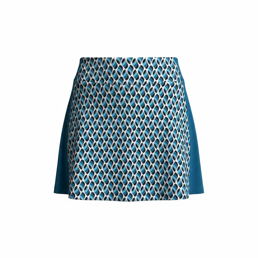 Tail Activewear Golf Skort M Cascading Petals Blue Geometric 18" Length NWT